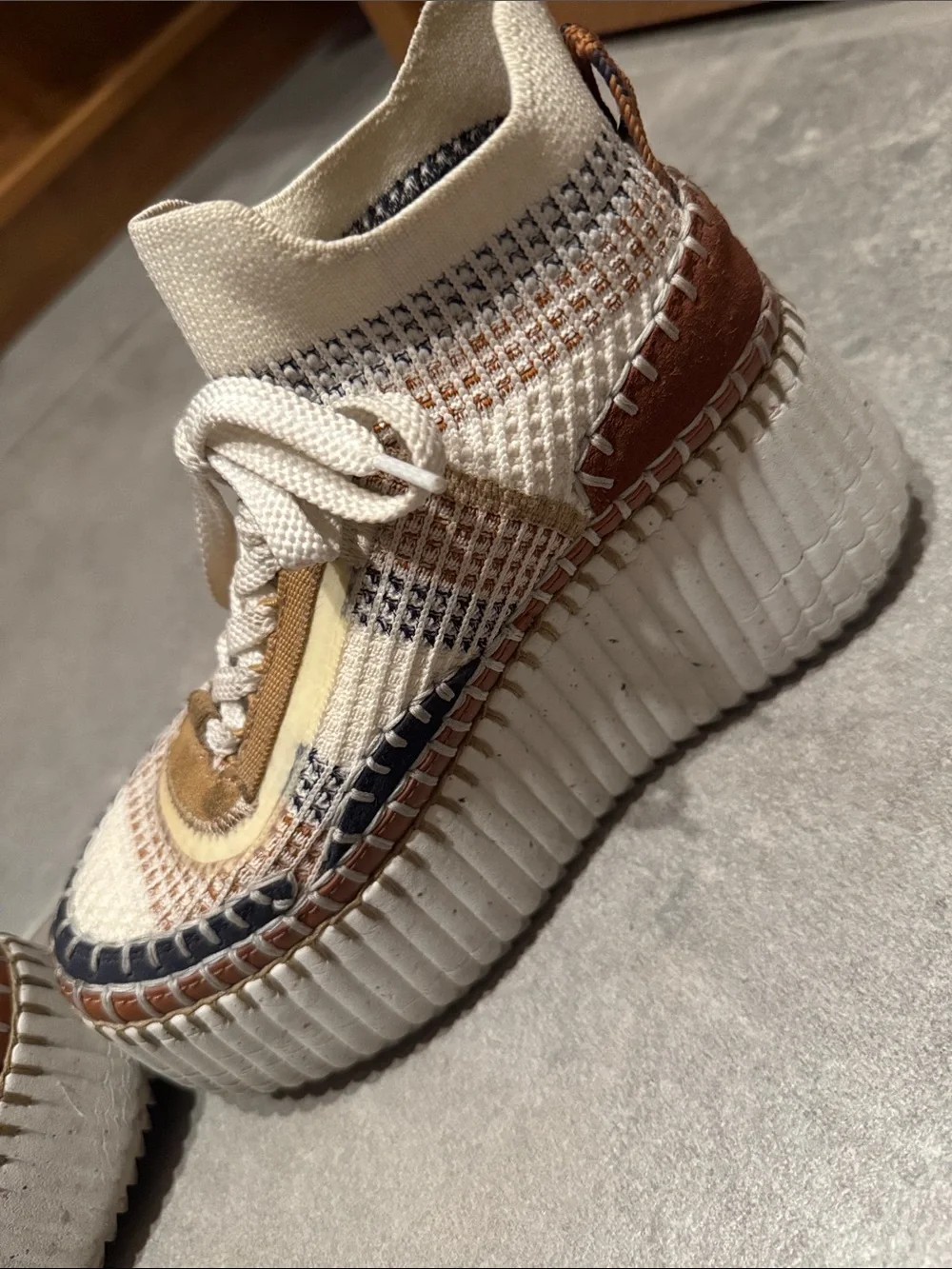 Chloe Nama 80mm Knit Platform Sneaker size 36